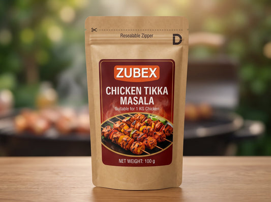 ZUBEX BBQ Party Combo – 4-in-1 BBQ Masala | Chicken Tikka, Bihari Boti, Malai Boti & Tandoori | 400g –  for  20 KG Chicken